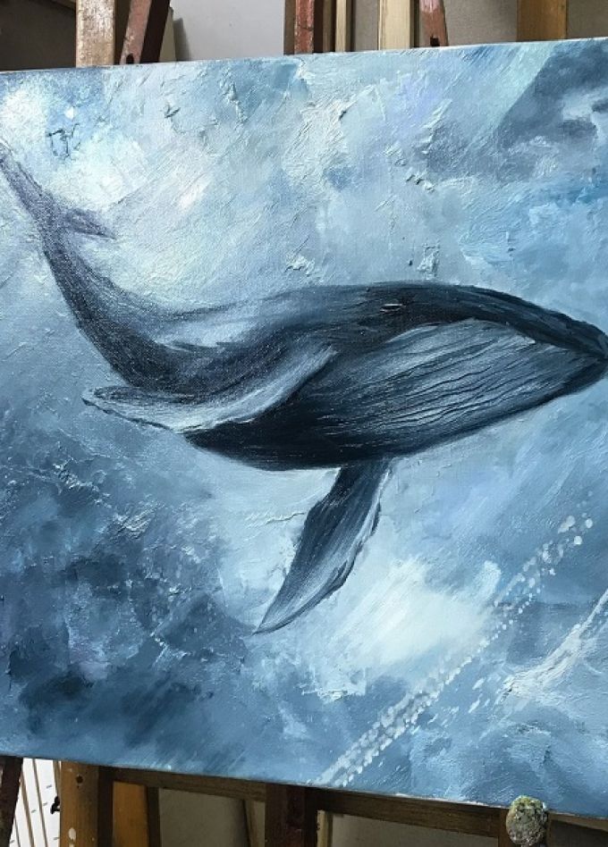 Акриловая живопись "Кит"
